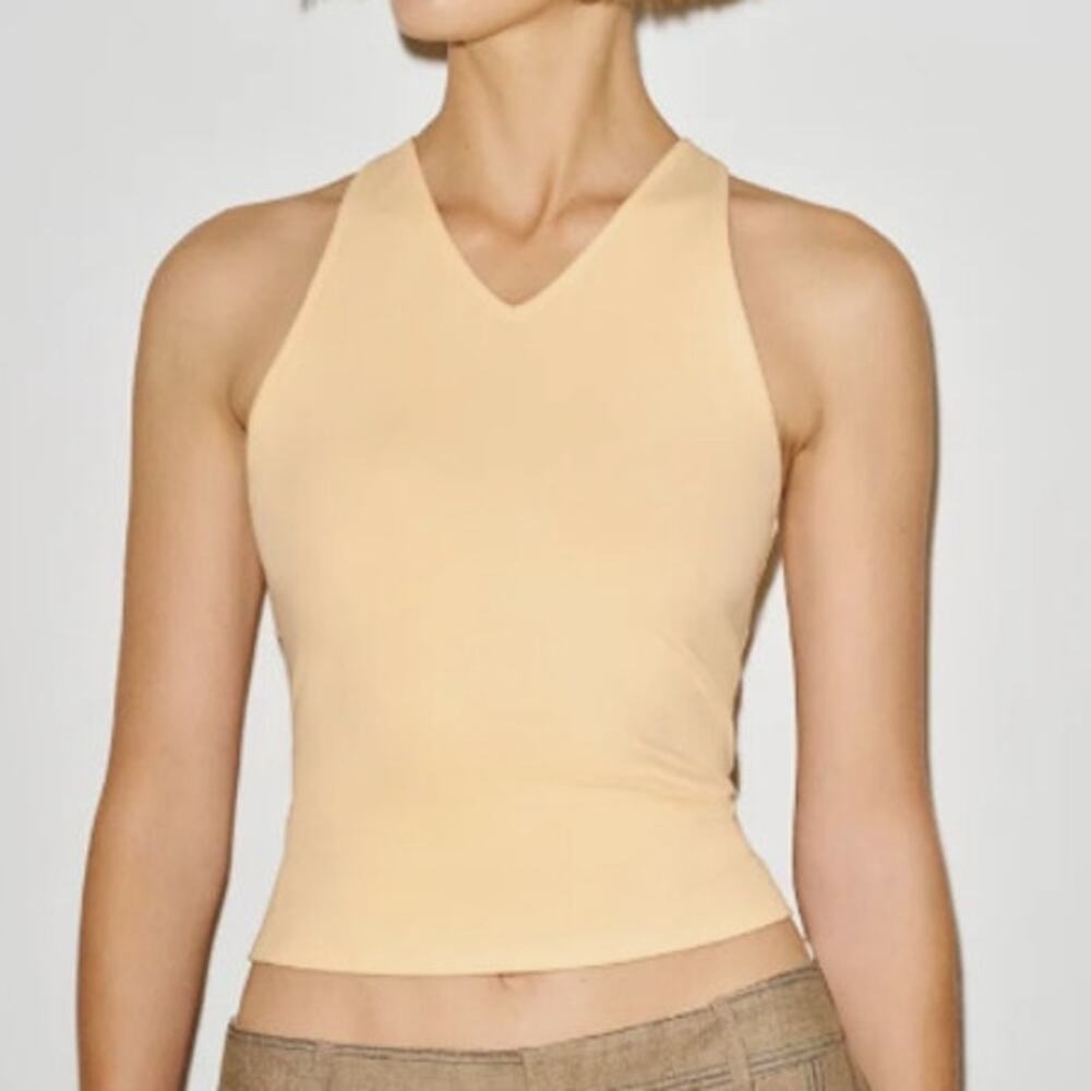 Reformation Cherry Knit Top Parmesan Size XS